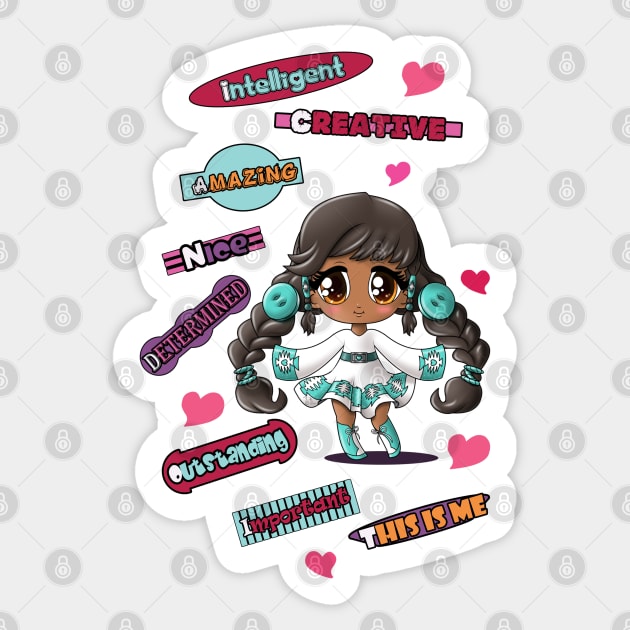 Native American Girl Sticker by treasured-gift